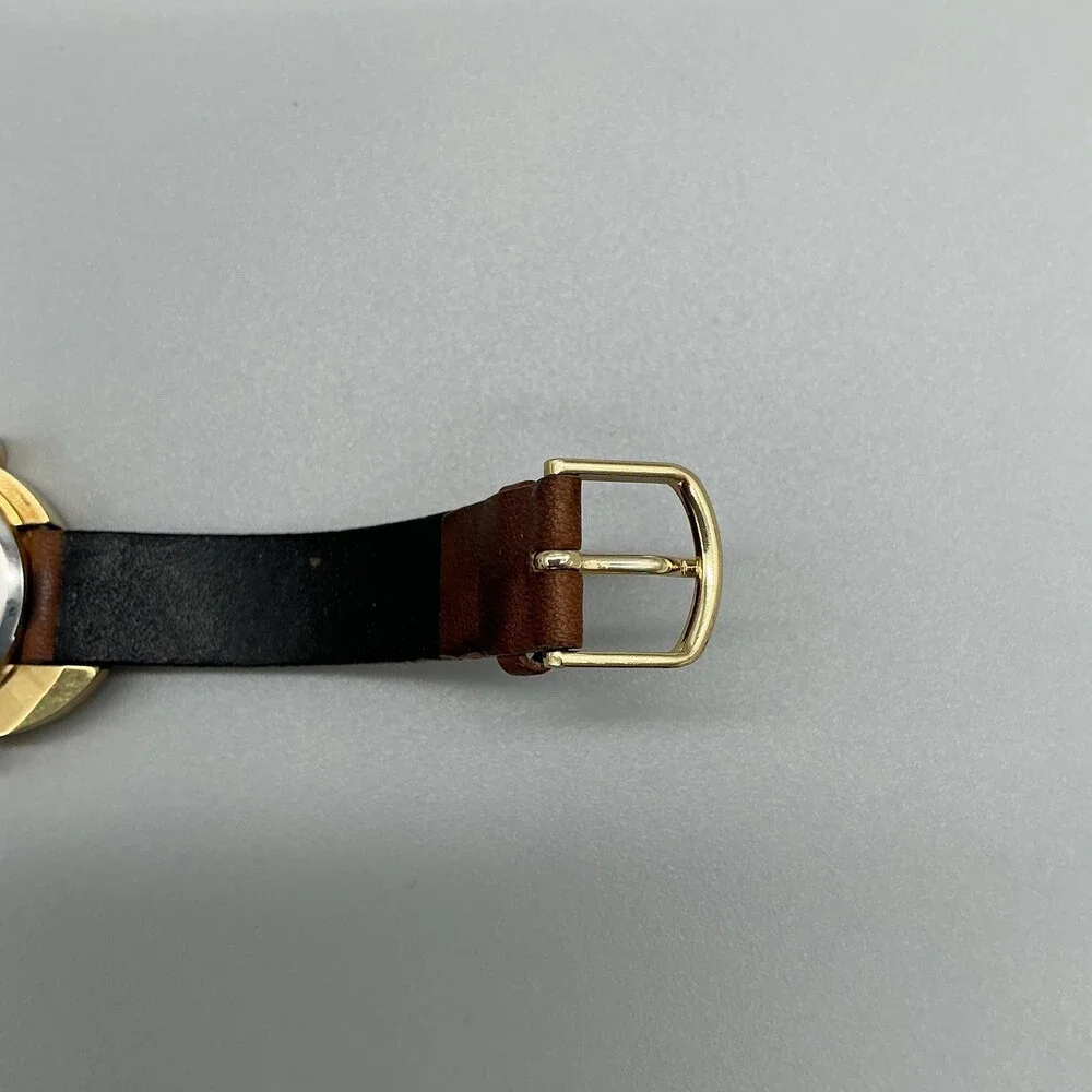 Vintage Timex Unisex Watch 33mm Dopey Disney Brown Leather Strap New Battery
